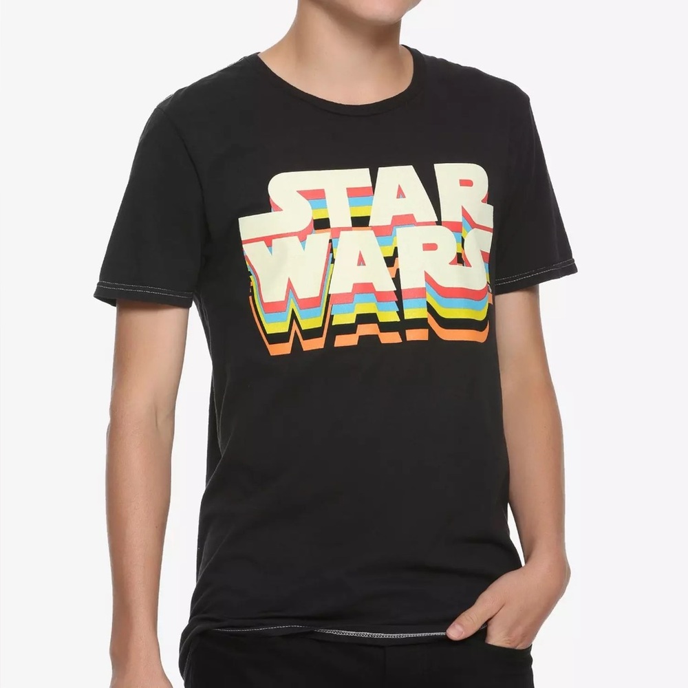 NWT Our Universe Star Wars Black Retro Logo T-Shirt Size XS